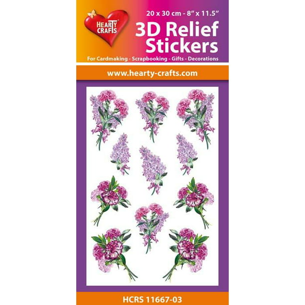 3d stickers in relief Hearts A